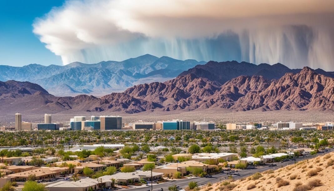 Large rain clouds coming in from the outskirts of Henderson